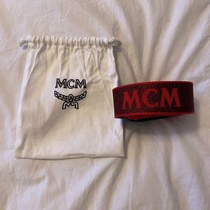 MCM men’s Red Belt, 57 inches long